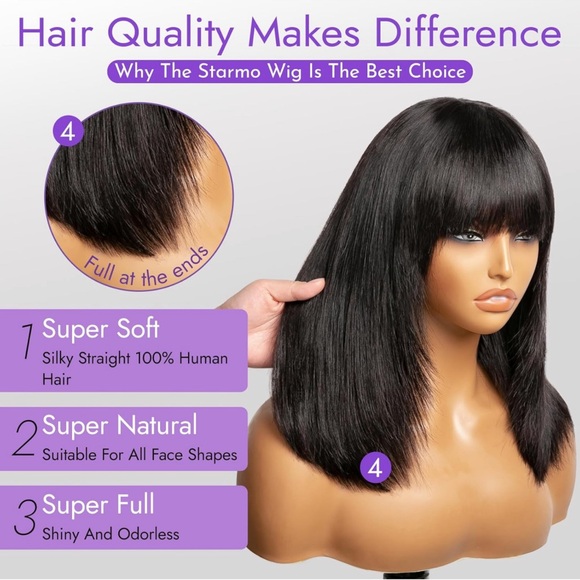 Human hair wig, natural hair 100% - Picture 2 of 10